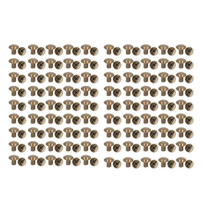 100 Rivets Solides En Cuivre – Tête Ronde – 1/8 X 5/16 – Pour Assemblage Mécanique Et Maroquinerie