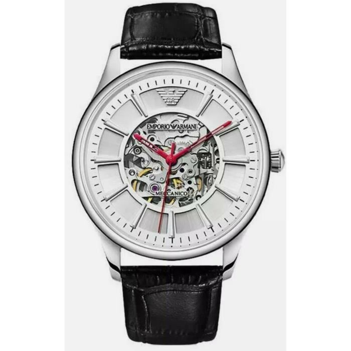 Emporio Armani AR2072 Automatic Sport Black Leather Mens Watch