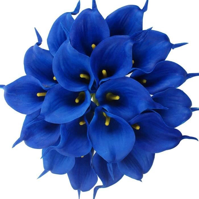 12 Bouquets Lys Calla Artificiels UV Résistant - Décoration Intérieur/Extérieur - 34cm Hauteur