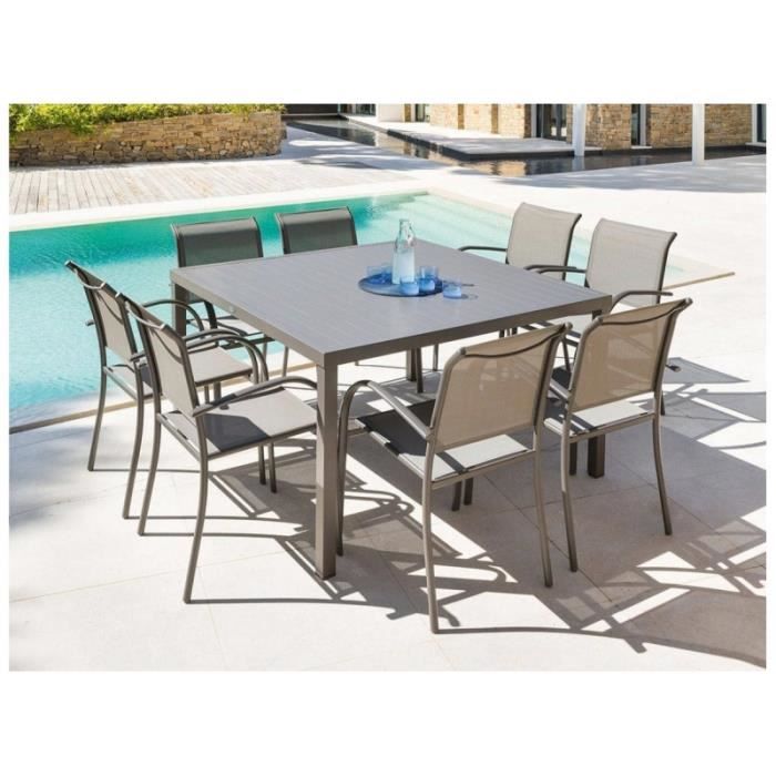 Table De Jardin Carree Piazza 8 Places Hesperide Achat Vente