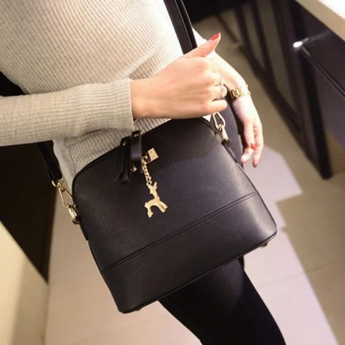 Chaine Sac a Main,Sangle Sac Bandouliere DIY Le noir Puce Porte-mouton en cuir Poignée