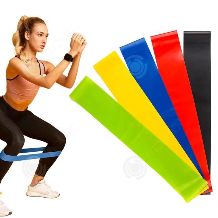 INN® 5 pcs Bande de résistance Elastique multifonction Équipement d'Exercices  pour Fitness Musculation Pilates Yoga - Cdiscount Sport