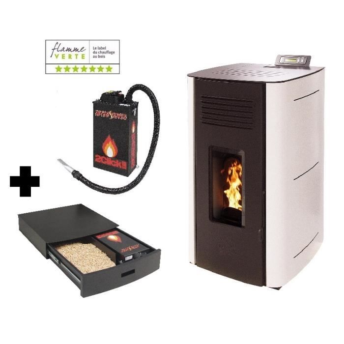 Poêle à granules HYDRO ELIO 13 Etanche Blanc option Podium+ range — free download