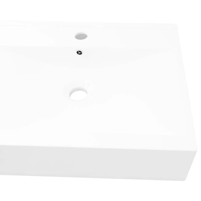 LE SHOP Vasque à poser en céramique Rectangulaire Blanche 60 x 46 cm - Haute qualité