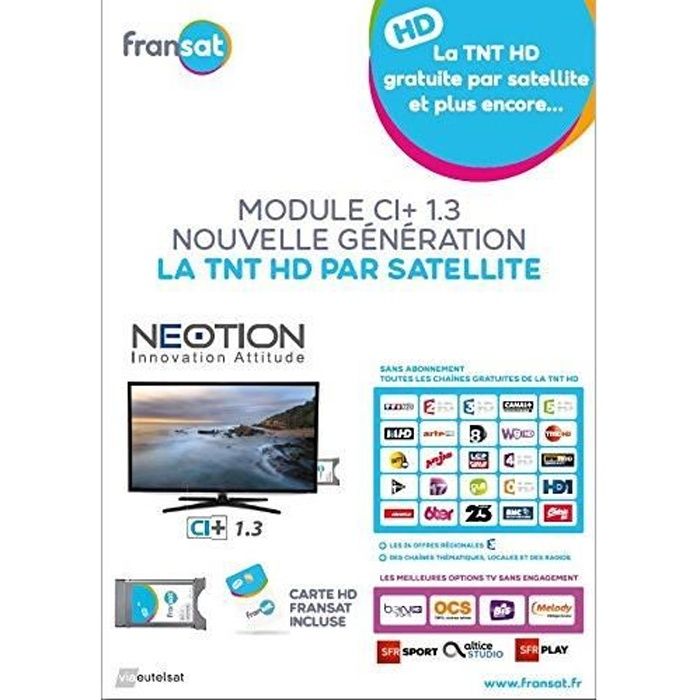 Neotion Cam Fransat Ci Plus Option SFR Sat - Option Bein Sport + Carte illimitée