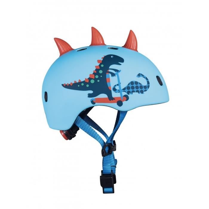 Casque Micro Dinosaure 3D - Taille S - Multicolore - Vélo loisir - Bleu - Enfant - PVC - MICRO - Mixte