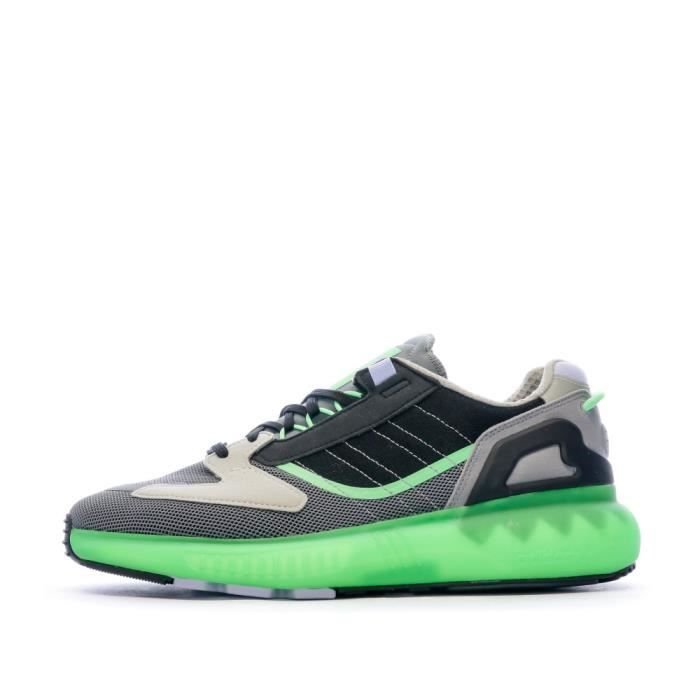 Baskets Homme Adidas Zx 5k Boost Noires Vertes Tige textile Semelle synthetique Fermeture a lacets Green Cdiscount Chaussures