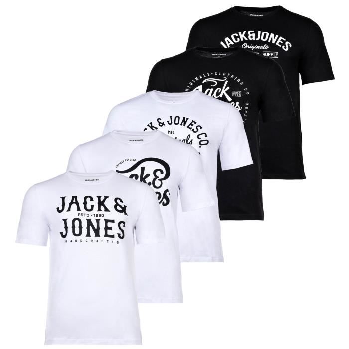 Jack&Jones T-Shirt Homme - , Paquet de 5