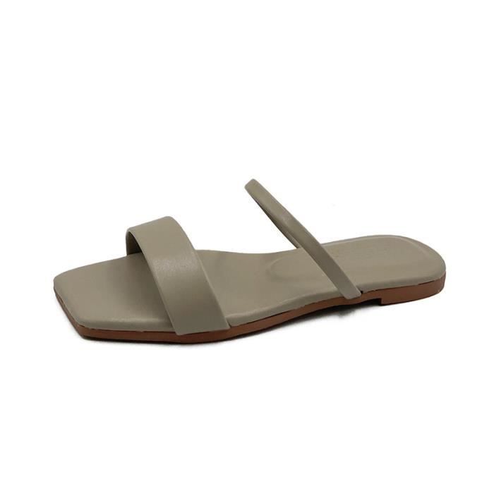 Chaussures d'été pour femmes VITATA Pantoufles à bout carré et