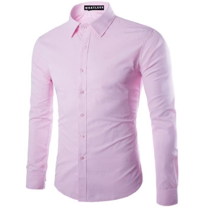 Chemise rose sales foncé homme