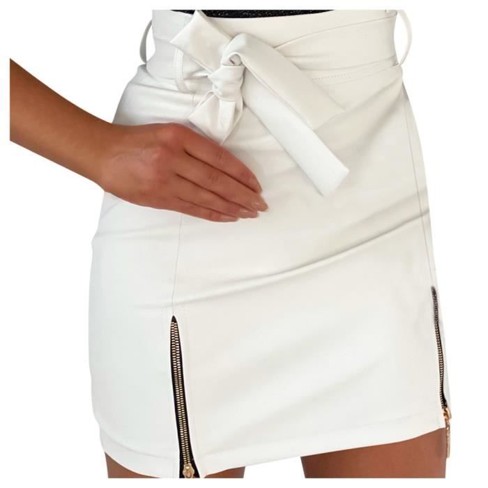Jupe crayon taille haute discount blanche