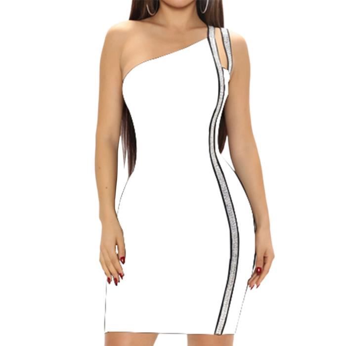 ROBE Robe moulante courte maigre maigre populaire sexy une paule