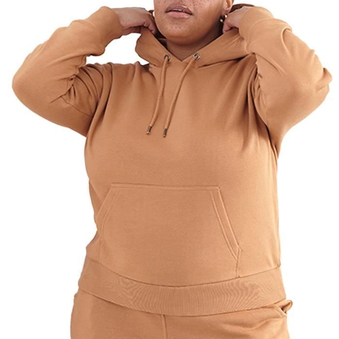 Sweat capuche camel femme outlet