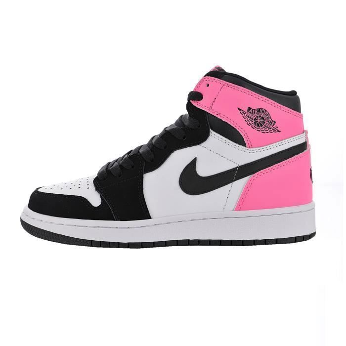 Basket AIR JORDAN 1 GS Femme et Homme Rose Rose Cdiscount Chaussures