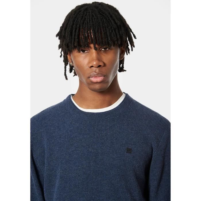 Pull en laine recyclee Homme KAPORAL SADAK Col rond Logo metallique Doux Bleu Cdiscount Pret a Porter