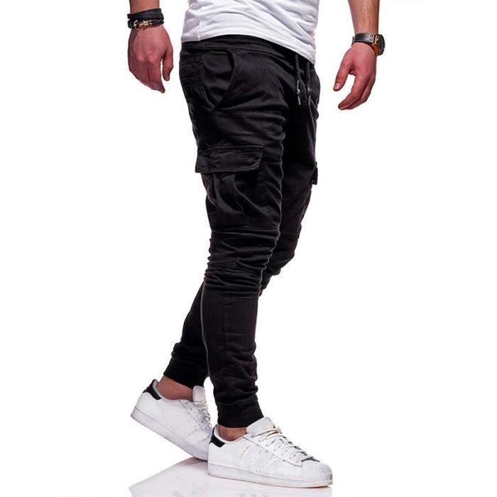 Pantalon de Travail Homme - Marque - Cargo Jogging Survêtement - Noir  Respirant Multisport Running Montagne