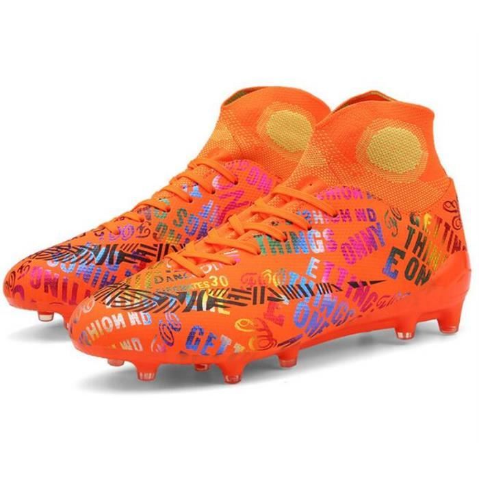 DREAM PAIRS Chaussures De Football Pour Hommes Durable Chaussure Crampons Montantes à Lacets Stables Et Accrocheuses,Size 41,Noir,SDSC2407M