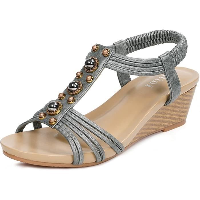 Sandales Compensées Peep Toe Sandale Mode Femme Claquettes Chaussures D ...