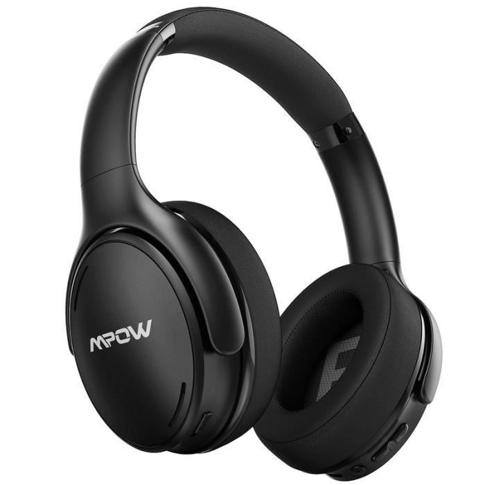 Mpow H12 IPO Casque Bluetooth avec Suppression Active du Bruit avec Micro Type C Basses Profondes HiFi CVC 8.0 Adultes Casque Filaire et sans Fil pour Enfants 40 Heures Bureau Classes en Ligne 