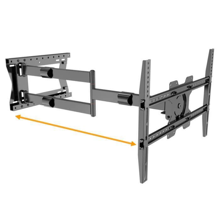 Support Mural TV Ultra Plat - Pour écrans 32 à 55 Pouces, Jusqu'à 80kg - Compatible VESA 100x100 à 400x400 - Noir - 2