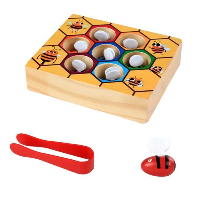 Bebe Montessori Main Grasp Formation Blocs En Bois Jouets Jeux De Societe Bee Catch Materiel Table Activite Jouet D Activite Cdiscount Jeux Jouets