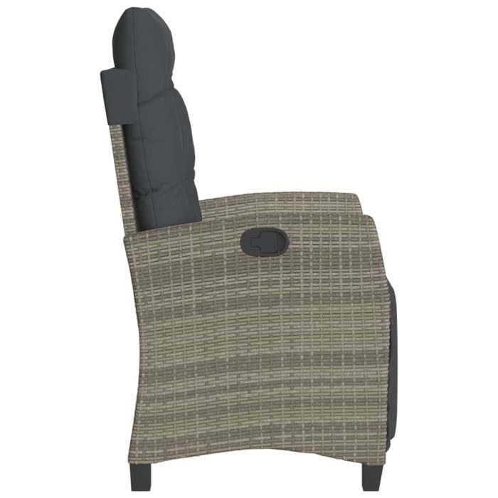 cen-chaise inclinable de jardin et repose-pied gris résine tressée-cen365235