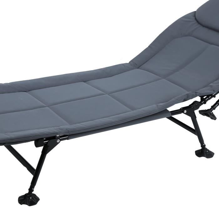 Lit de camping pliable - Lit de camping - Lit pliant - Chaise longue