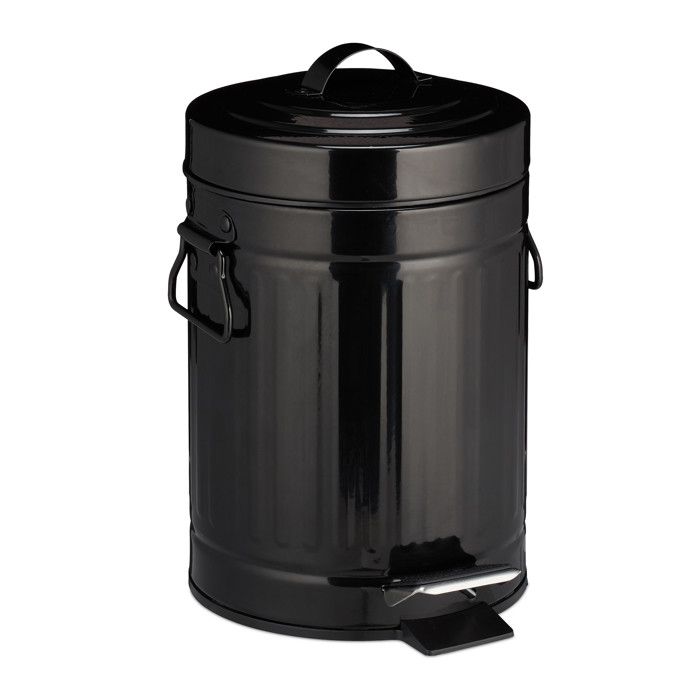 relaxdays poubelle retro 3l poubelle cuisine dechet couvercle interieur plastique pedale vintage design 4052025936174 cdiscount maison