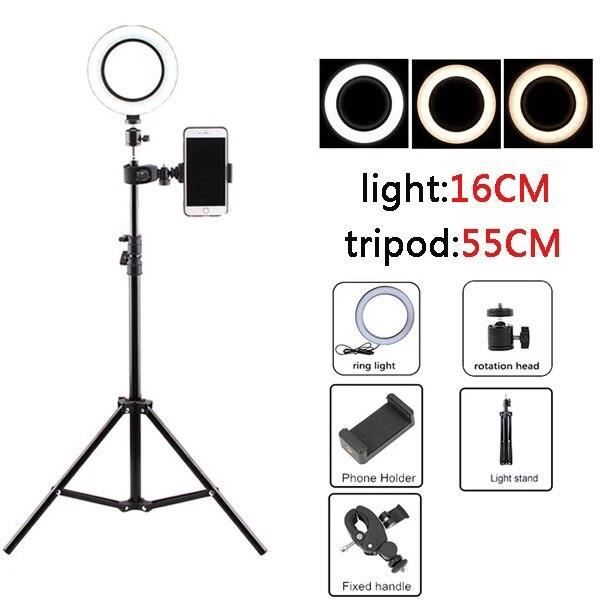 Anneau Lumineux Selfie 13 Pouces - Lampe LED à USB, Lumière Douce Réglable 3000-6000K, Avec Adaptateur 1/4
