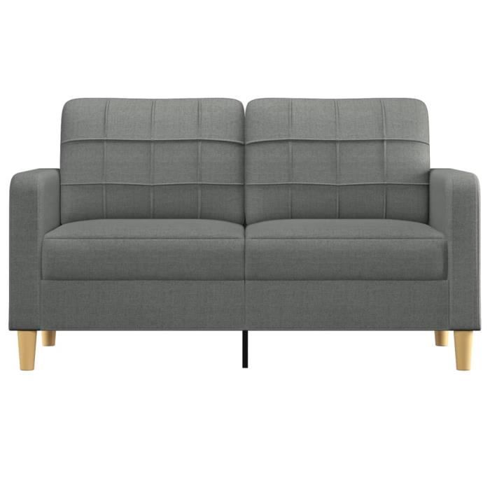 Canapé 2 Places Tissu Gris Foncé 140 Cm, Neuf
