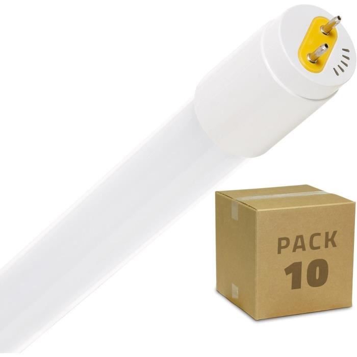 Eurocali 10 Tubes LED 18W 120cm T8 G13 Avec Et Starter 1850 Lumens Garantie 6 Ans - Lumière Naturelle 4000K Haute Luminosité 102 Lm/W - Matériau En Nano Plastique Remplacement Néons Garages