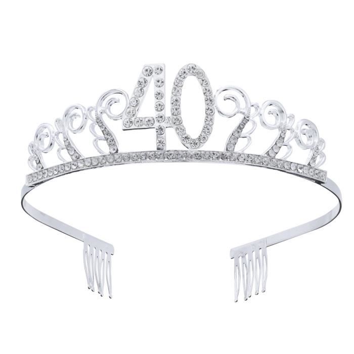 Couronne Anniversaire 40 Ans Tiare Diademe Princesse Avec Peigne