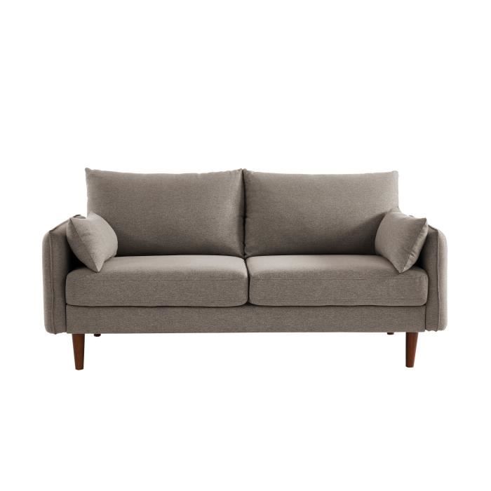 solveig canape droit 2 3 places tissu beige style scandinave l 178 x p82 cm cdiscount maison