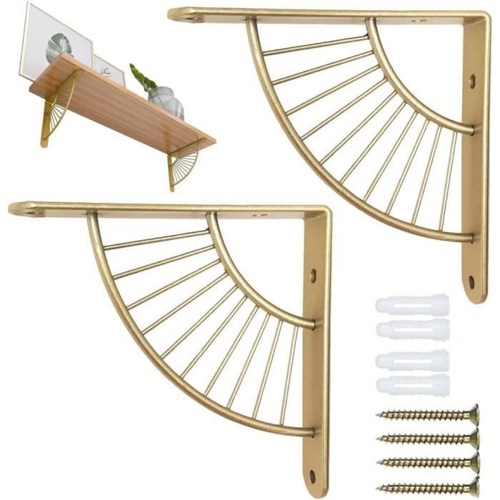 2 Supports D'étagères,Équerre Pour Étagere Flottants Murale,Équerre De Fixation En Métal Robuste