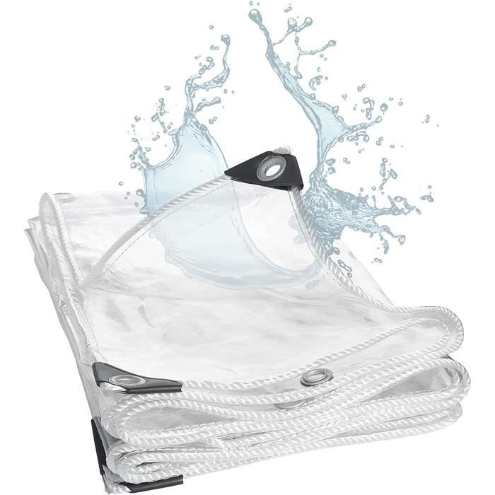 Terre Jardin – Bâche de protection PVC 300g/m² – Indéchirable et étanche – Résistante aux UV et moisissures – 3 x 5 m – Blanc
