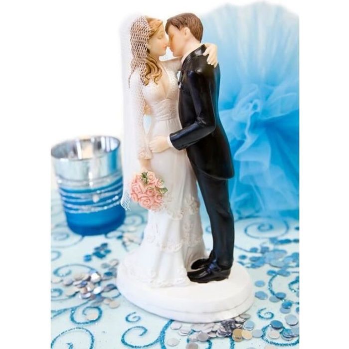 Figurine Couple De Maries Baiser D Amour Pour Decoration Mariage X1 R Suj4974 Cdiscount Maison