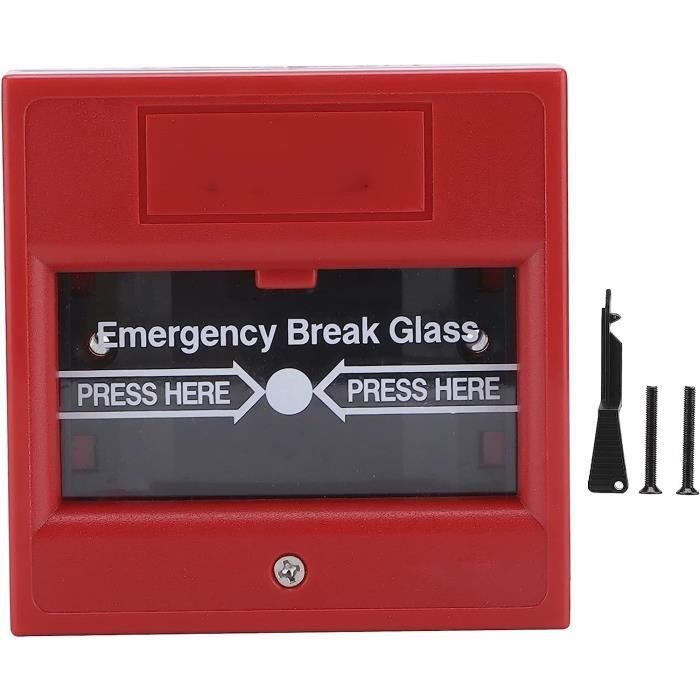 Bouton D'Alarme Dégagement Urgence Porte Sécurité - Verre Brisé, Contrôle Accès, Ignifuge - Pour Maison & Centre Commercial