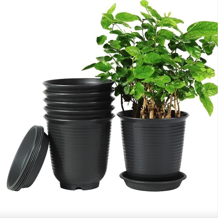 Pots Succulentes Herbes Pots De Fleurs T4U Lot De 6 - Ronds 16 Cm Avec Soucoupe, Drainage - Pour Intérieur, Balcon - Blanc Pots Intérieur Balcon