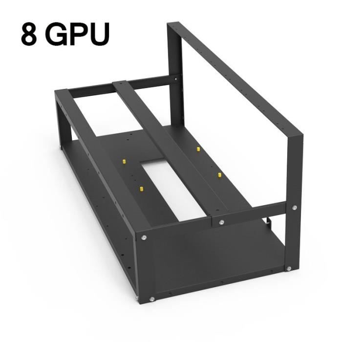 Boîtier de minage en acier Up jusqu'à 8 GPU Mining Rig Frame pour ...