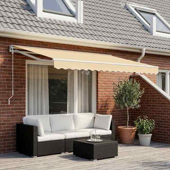 vidaXL Toit dauvent Toile Crème 4x3 m (Cadre non inclus) 141014