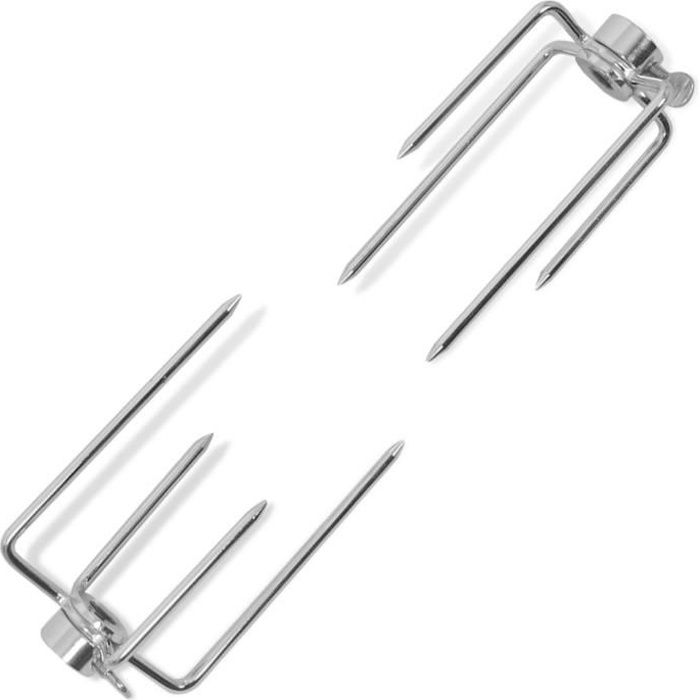vidaXL Fourchettes de broche 2 pcs Acier