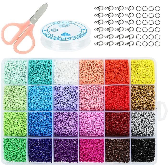 Lot De 28 800 Perles En Verre,24 Couleurs,Mini Perles De