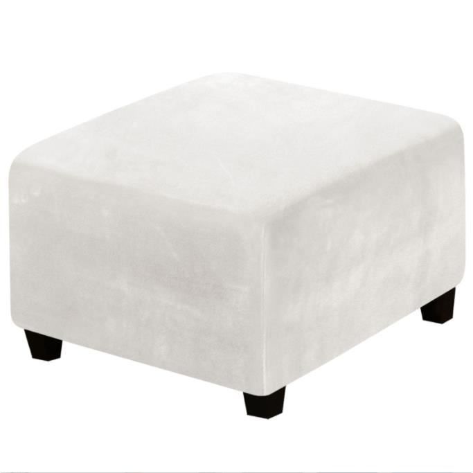Housse Extensible Pour Pouf/pied De Canapé - Velours Doux, Taille Ajustable 68-82 Cm - Protection Anti-taches, Lavable En Machine