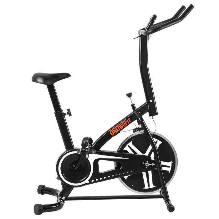 OneTwoFit Velo d Appartement Velo Stationnaire a Chaine Entrainement Interieur a Hauteur Ajustable et Ecran LED OT077 Cdiscount Sport