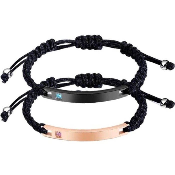 Bracelet en corde tressée fait main avec des perles de fleurs de pêcher, réglable, cadeau DIY pour petit ami