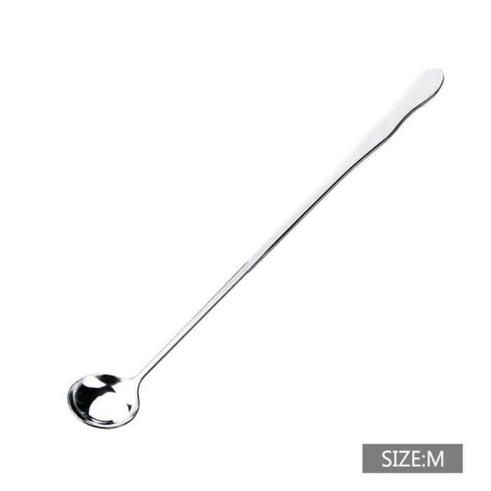 CUILLERE DE TABLE,24CMCuillère à Long manche en acier inoxydable, cuillère à mélanger, café