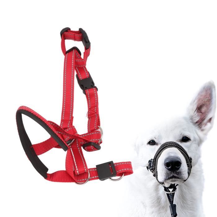 Comparer les prix de Muselière pour chien - ZERODIS - Rouge XL - Réglable et respirante - Nylon doux