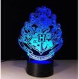 3D Nuit Lumière Lampe Acrylique Hogwarts Harry Potter École de magie Badge Neuf-1