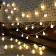 Guirlande lumineuse Exterieure,6M 40 ampoules LED Décoration de Fête Anniversaire Mariage Lumières- Blanc Chaud-1