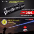 Klarus XT11GT LED militaire Niveau tactique lampe torche 2000Lm 6 Modes étanche IPX-8 +batteries 18650-1